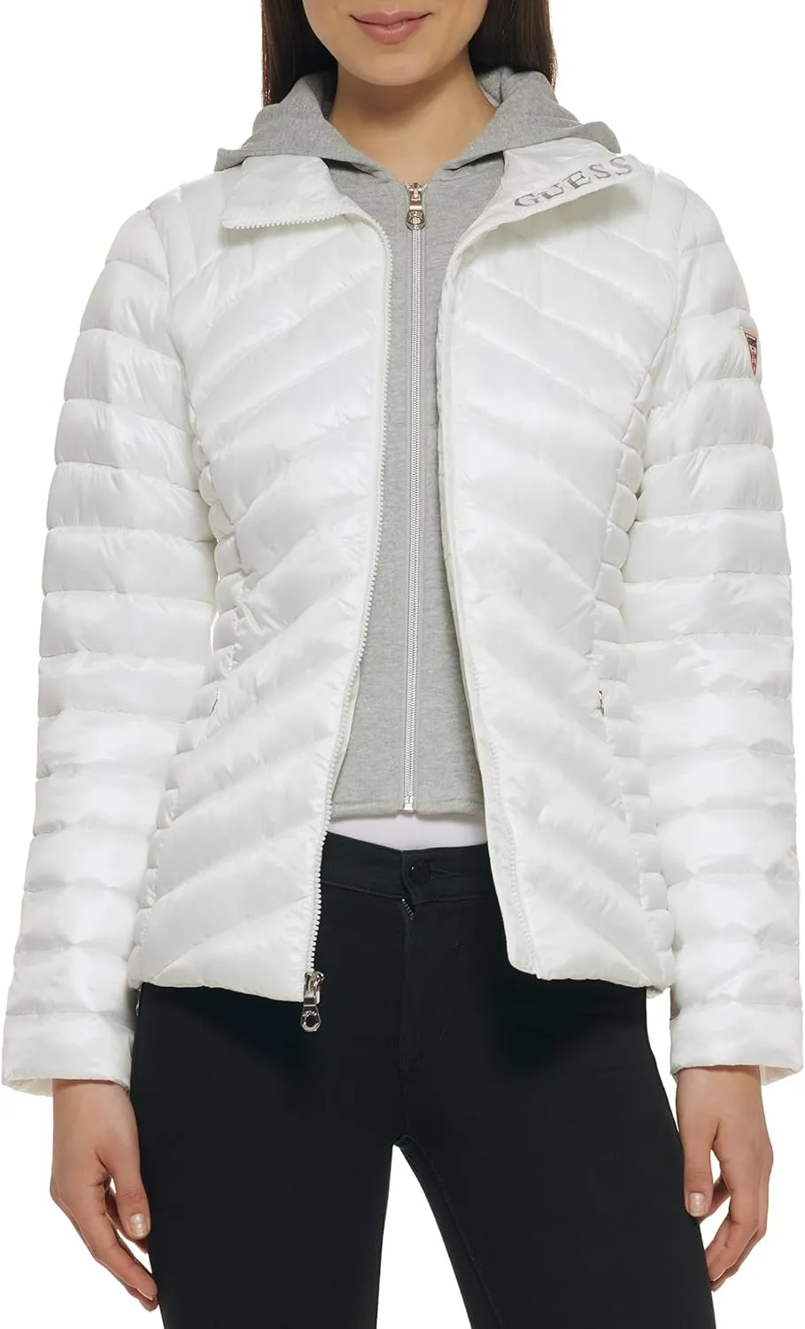 GUESS Women's Light Packable Jacket Quilted, Transitional Puffer