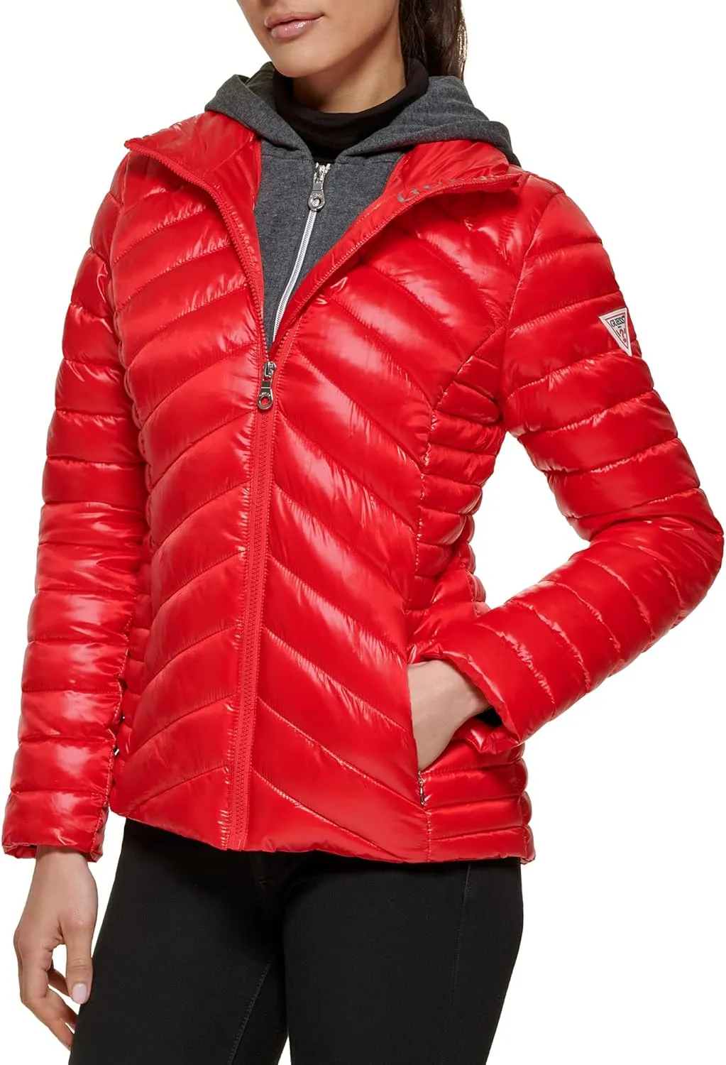 GUESS Women's Light Packable Jacket Quilted, Transitional Puffer