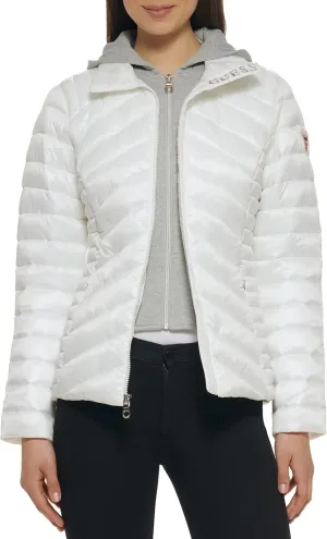 GUESS Women's Light Packable Jacket Quilted, Transitional Puffer