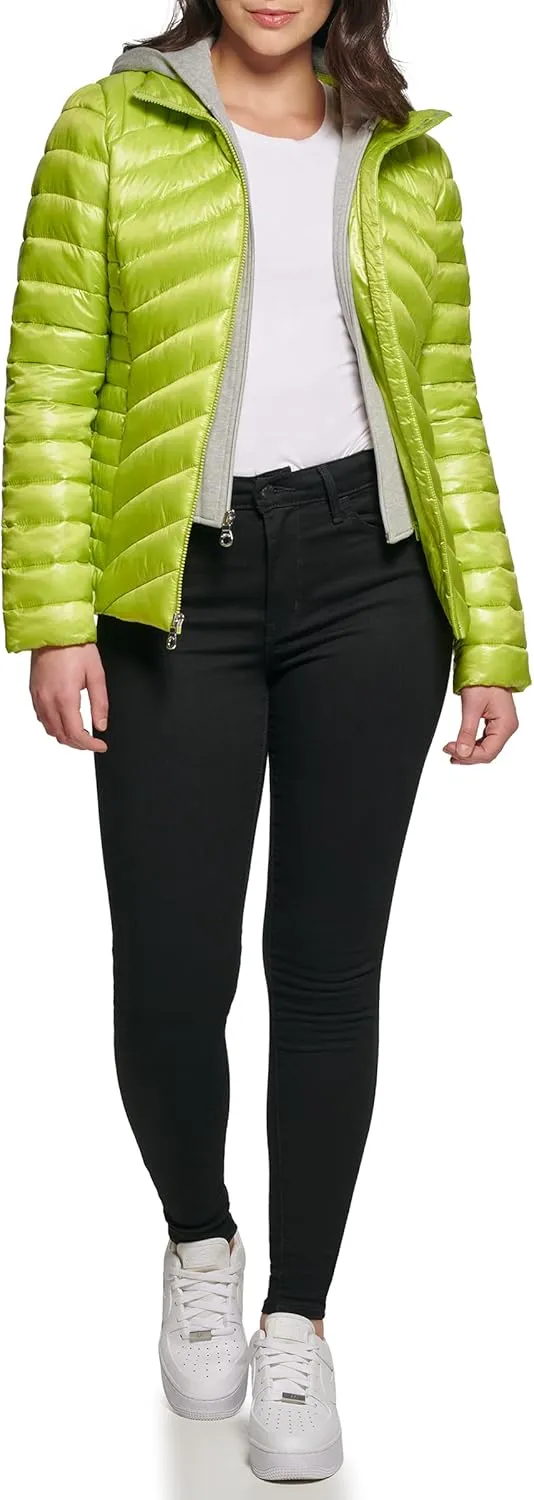 GUESS Women's Light Packable Jacket Quilted, Transitional Puffer