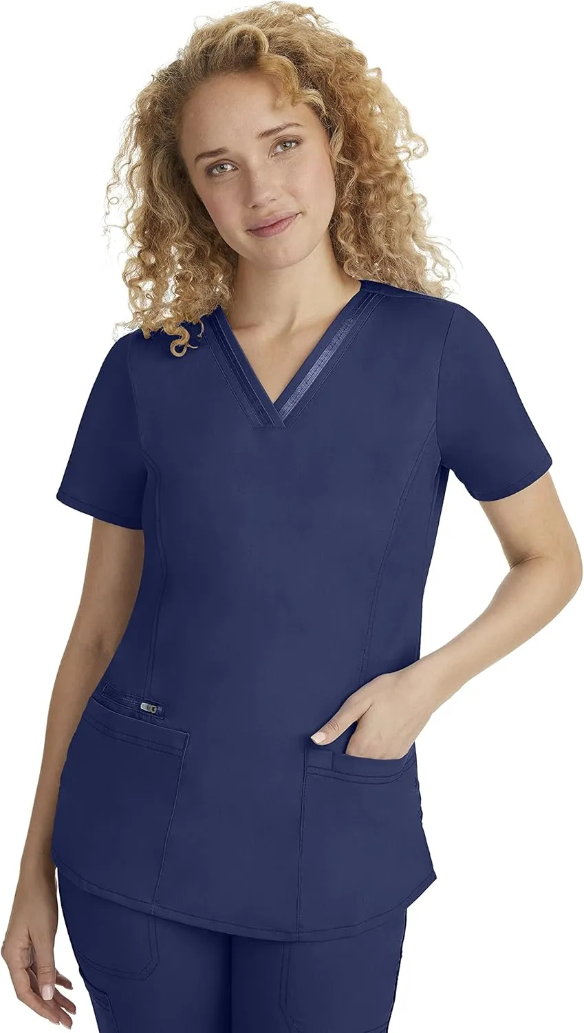 Healing Hands Scrub Top for Women with 3 Pockets and Easy Care, 2-Way Stretch Fabric 2278