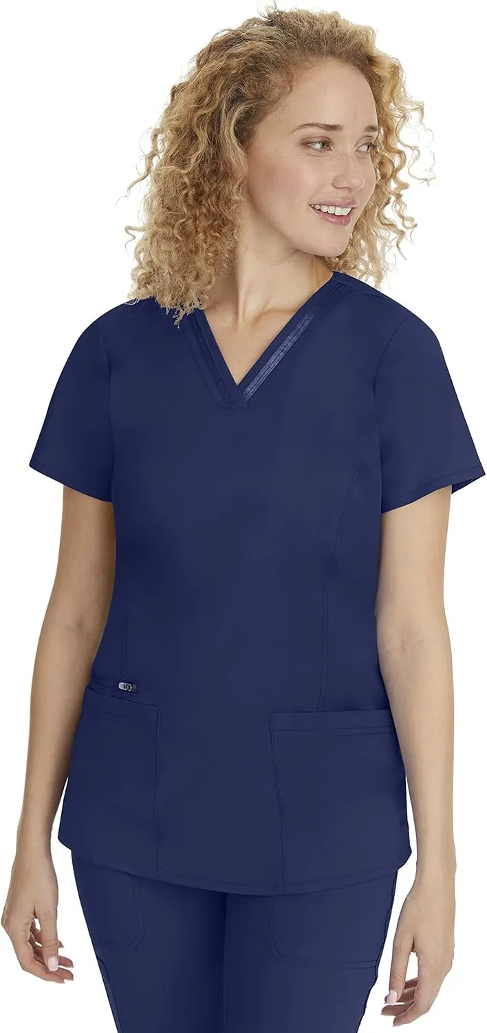 Healing Hands Scrub Top for Women with 3 Pockets and Easy Care, 2-Way Stretch Fabric 2278