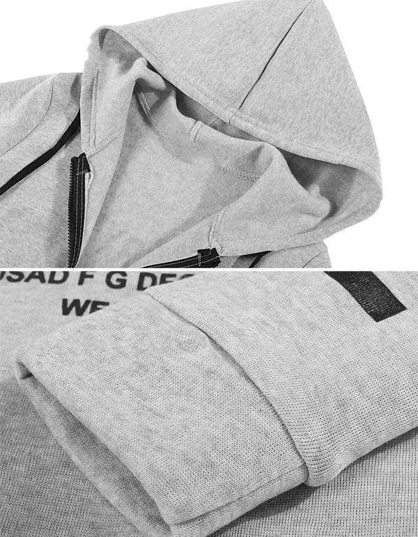 Hoodies sweatshirts letter print pullover harajuku plus size zipper irregular top sportswear