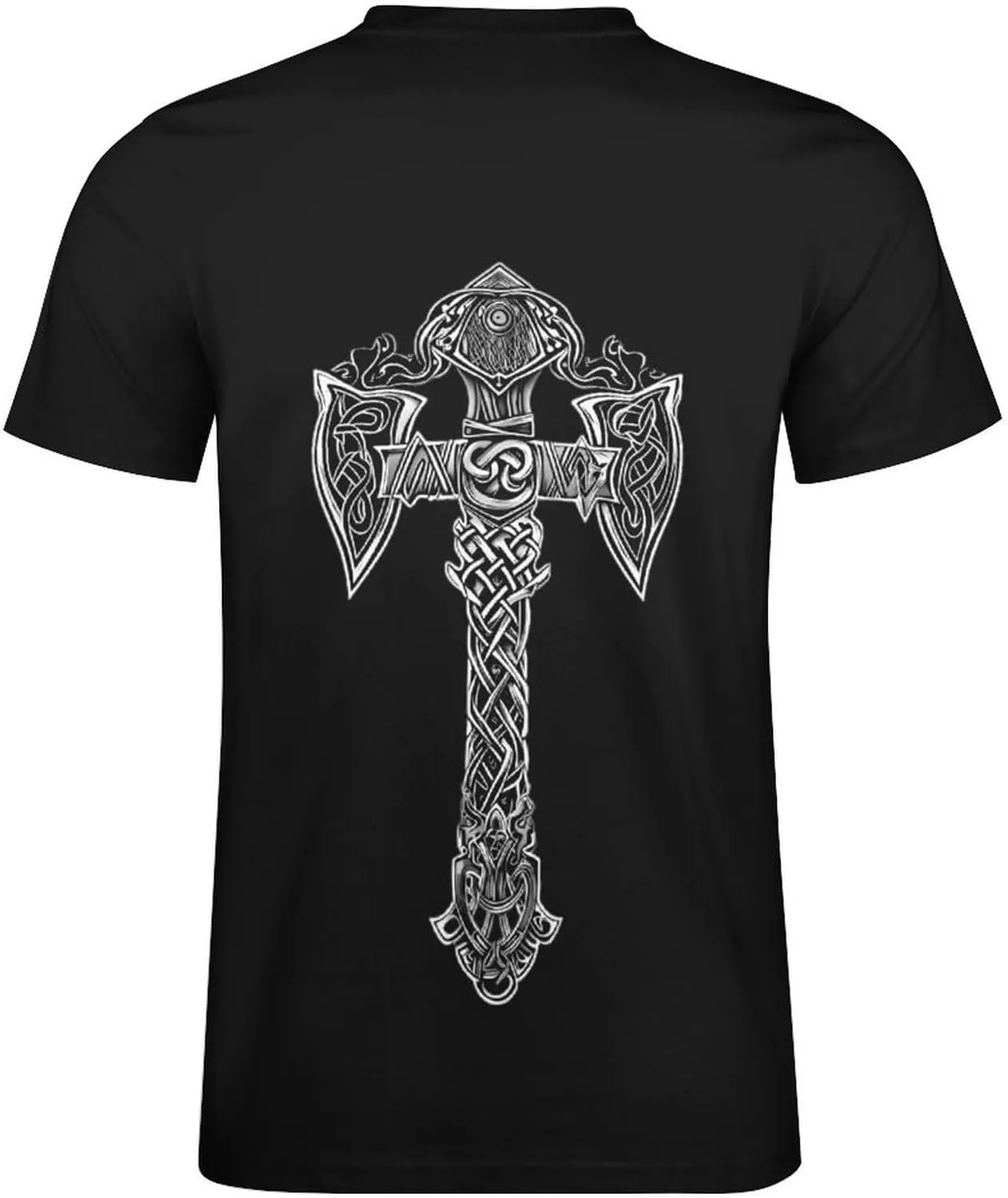 HOTYD Mens T-Shirts Jesus Cross Faith Vintage Oil Painting Casual T-Shirts Summer Short Sleeve Crew Neck Christian Tops