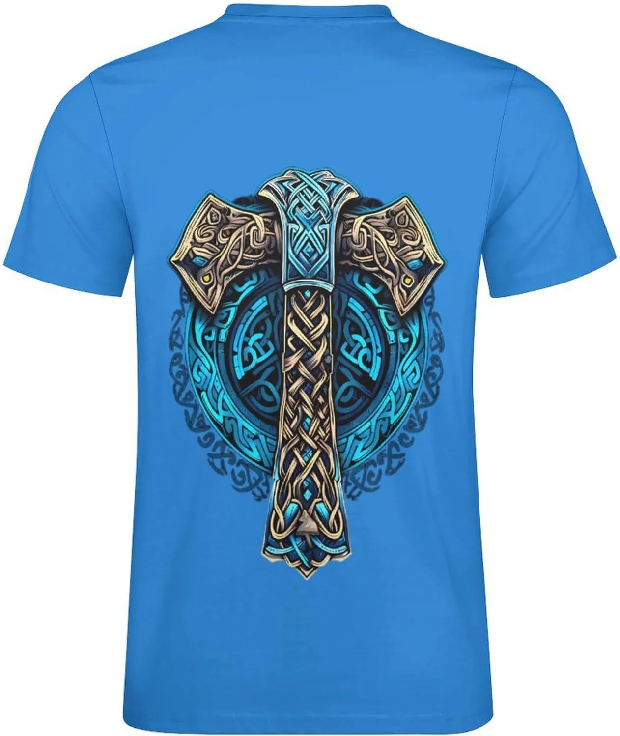 HOTYD Mens T-Shirts Jesus Cross Faith Vintage Oil Painting Casual T-Shirts Summer Short Sleeve Crew Neck Christian Tops