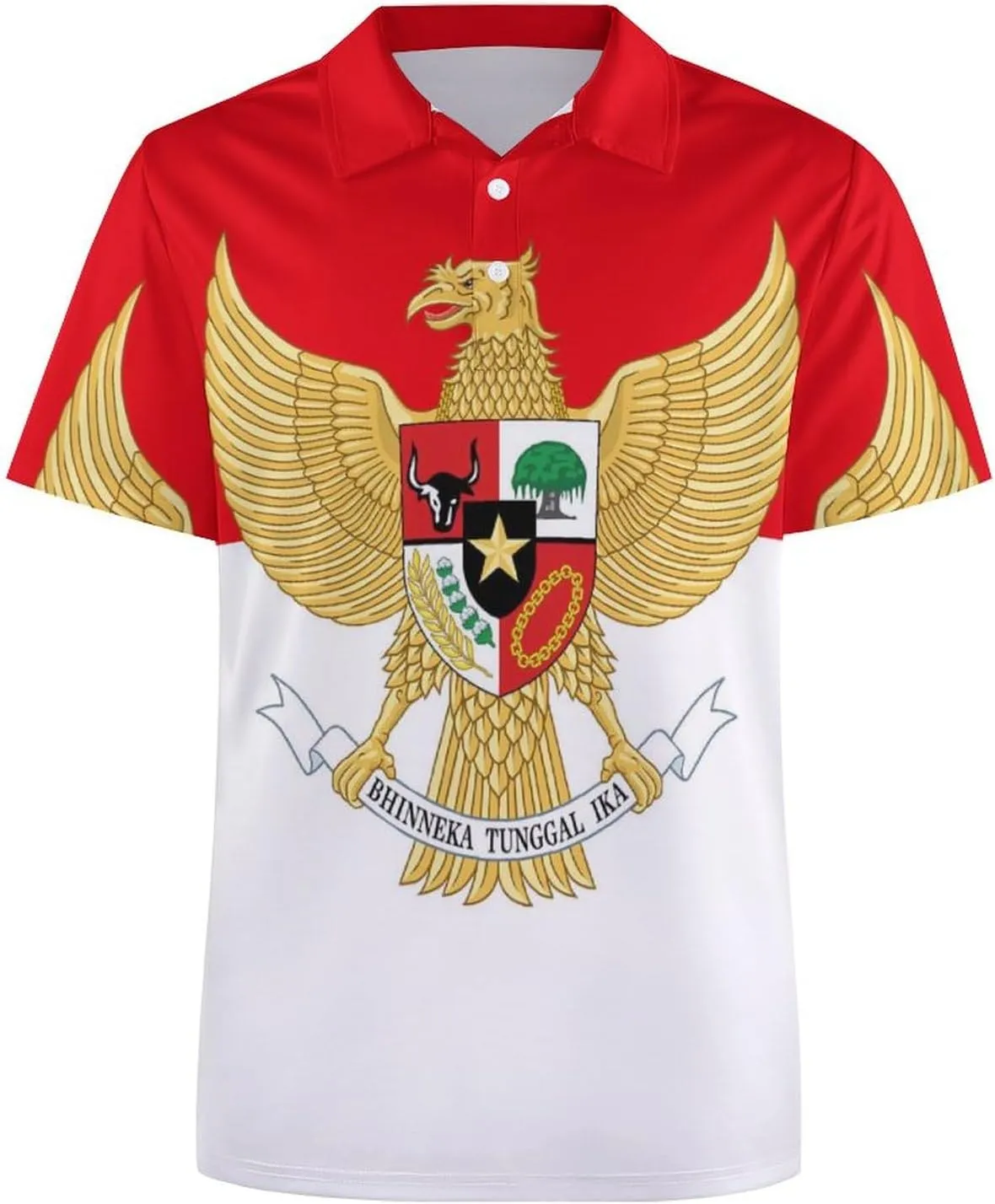 Indonesian Flag Indonesia Emblem Mens Polo Shirts Quick Dry Short Sleeve T-shirts Slim Tennis Collared Tees Tops