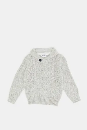 Infant Boys Grey Cable Pullover