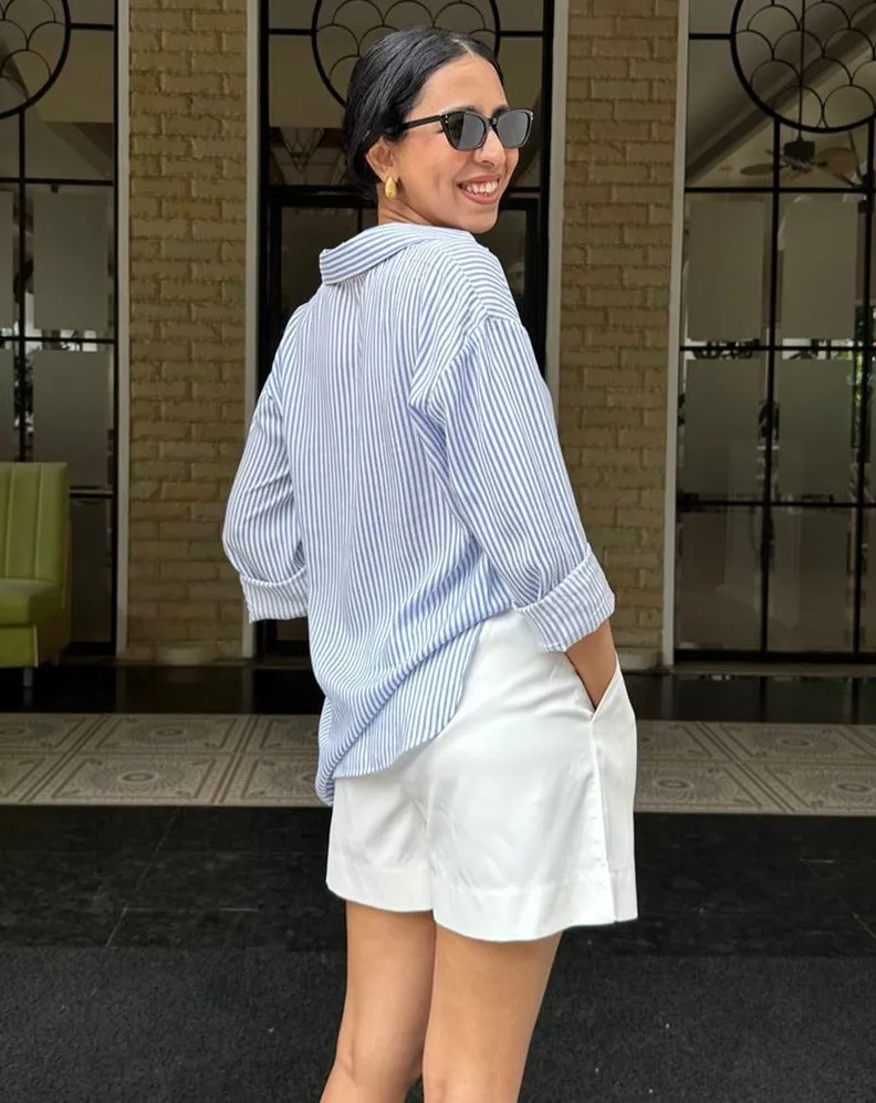 Ivory Pleated Shorts