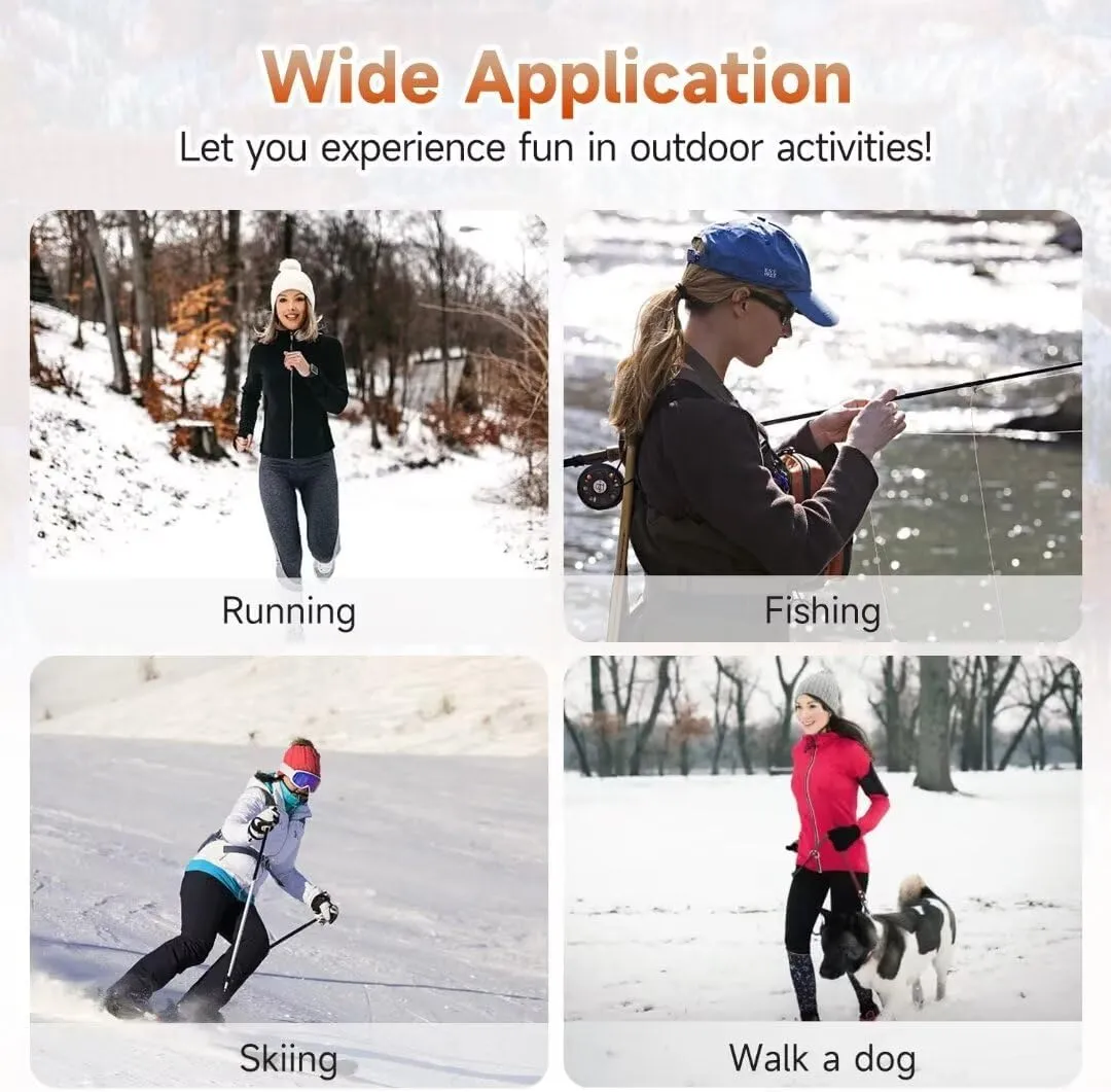 KOVNLO Heated Jackets for Women, Smart Controller with Light Out Design, Soft Fleece Electric Heating Coat with Battery Pack