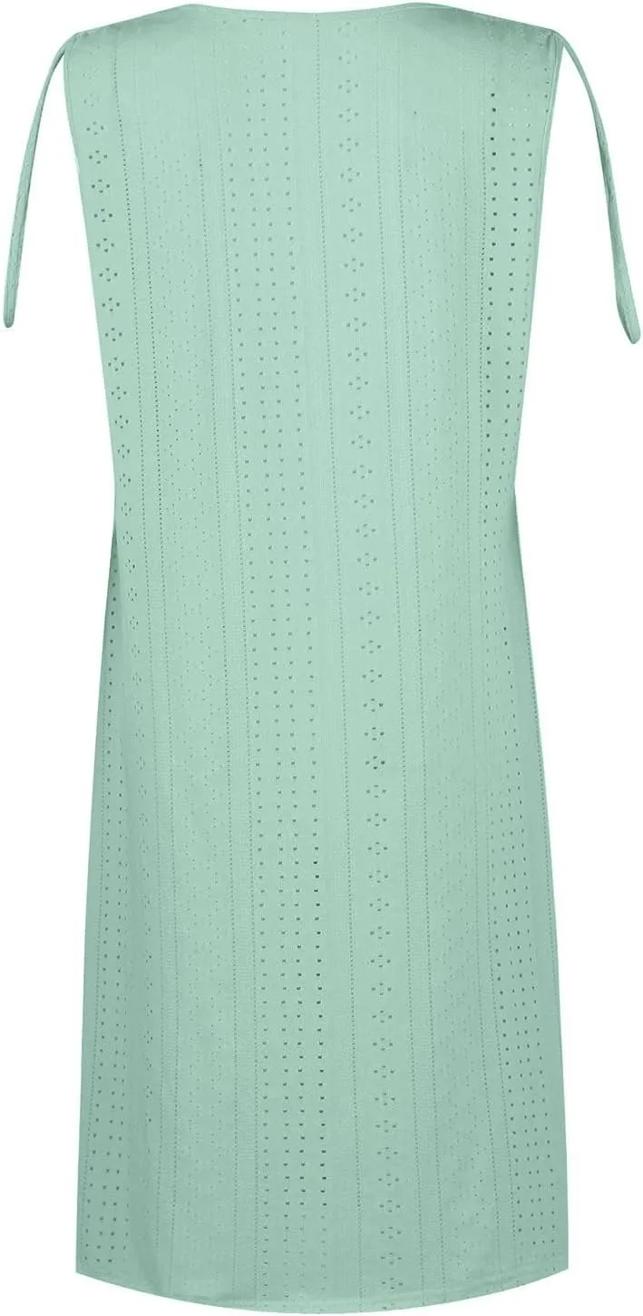 Maxi Long Dresses for Women 2025 Trendy Short Sleeve Eyelet Tshirt Dress Casual Summer Beach Vacation Sundress