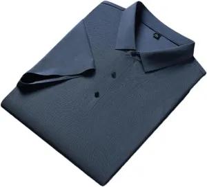 Men 3 Buttons Casual Work T Shirts Quick Dry Short Sleeve Polo Shirt