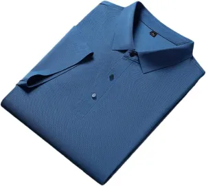 Men 3 Buttons Casual Work T Shirts Quick Dry Short Sleeve Polo Shirt