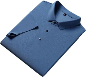 Men 3 Buttons Casual Work T Shirts Quick Dry Short Sleeve Polo Shirt