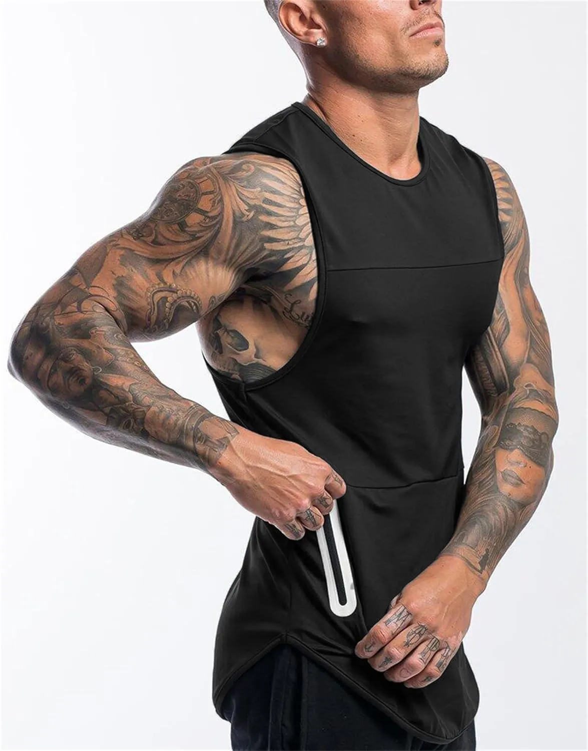 Mens Cotton Tank Undershirts Sleeveless Tank Top Lightweight Tank t Shirts Bodybuilding Quick-Dry Fitness T Shirts