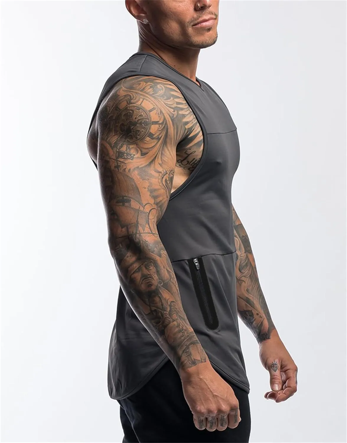 Mens Cotton Tank Undershirts Sleeveless Tank Top Lightweight Tank t Shirts Bodybuilding Quick-Dry Fitness T Shirts