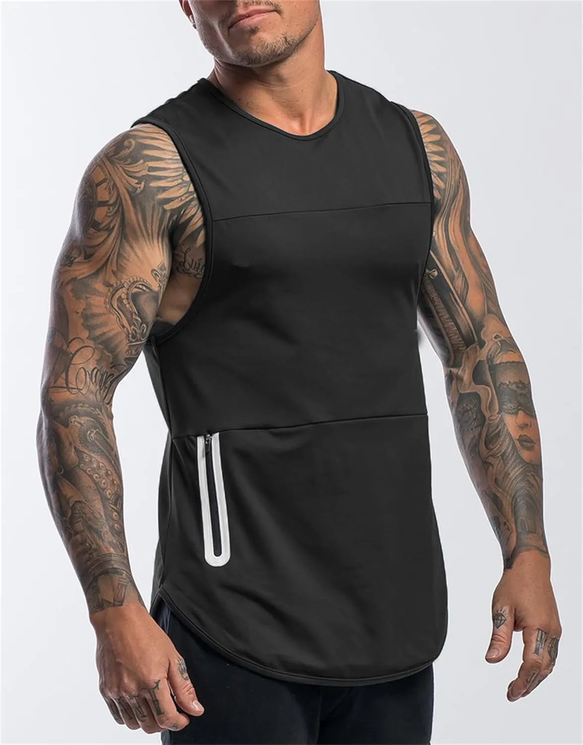 Mens Cotton Tank Undershirts Sleeveless Tank Top Lightweight Tank t Shirts Bodybuilding Quick-Dry Fitness T Shirts