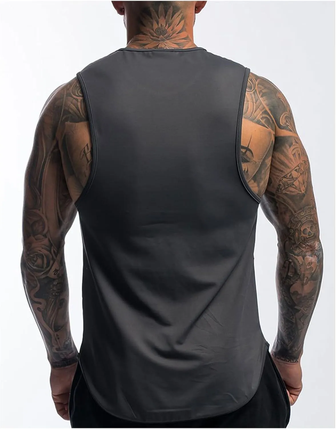 Mens Cotton Tank Undershirts Sleeveless Tank Top Lightweight Tank t Shirts Bodybuilding Quick-Dry Fitness T Shirts