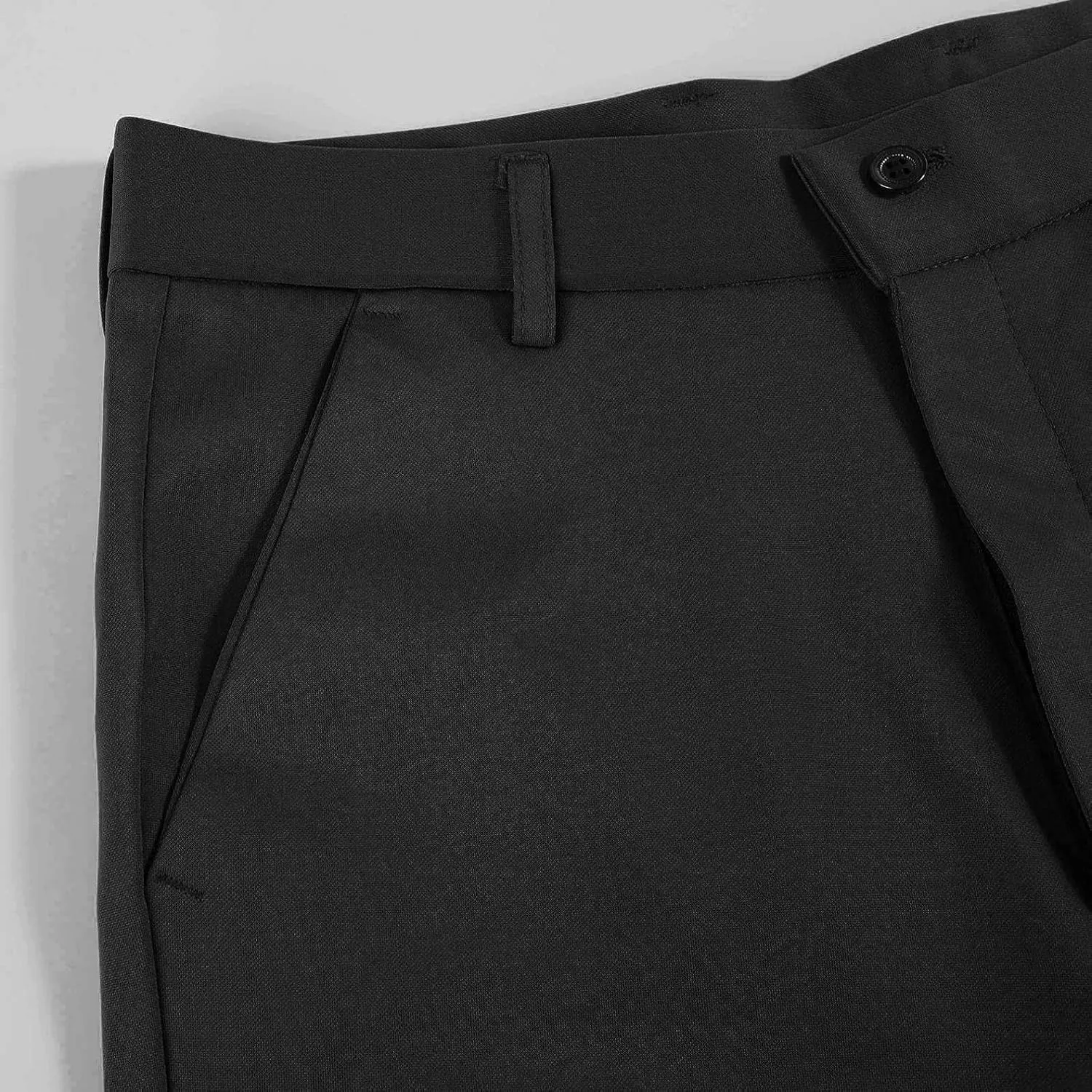 Men's Flat Front Dress Pants Straight Chino Pant Smart Business Stretch Suit Traveler Pant Slim Fit Khaki Trouser