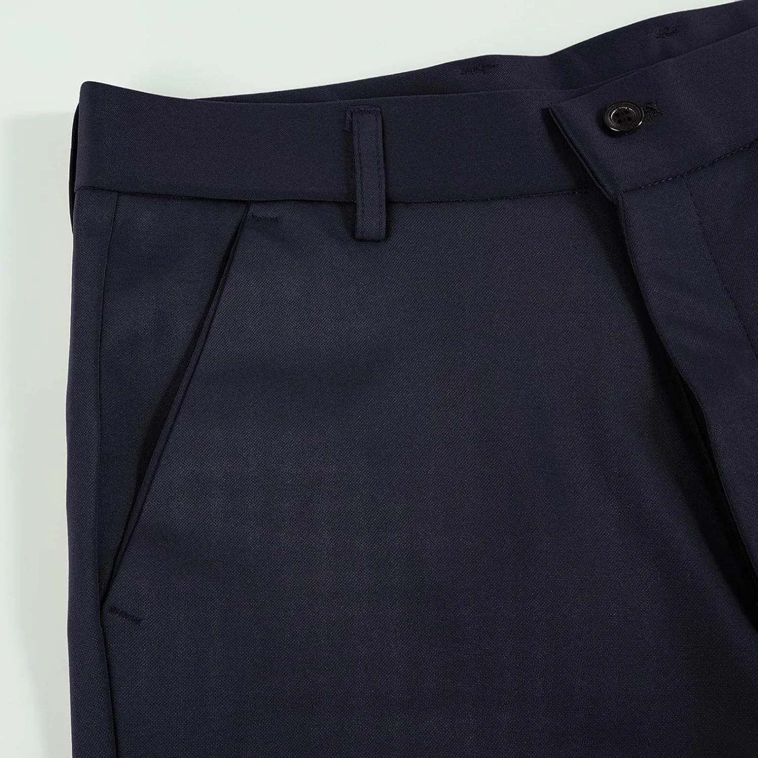 Men's Flat Front Dress Pants Straight Chino Pant Smart Business Stretch Suit Traveler Pant Slim Fit Khaki Trouser