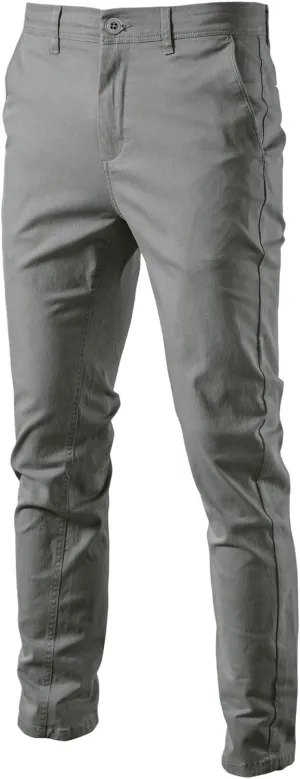 Mens Fleece Chino Carpenter Pants Big&Tall Elastic Waist Flat Front Casual Smart Business Trousers Winter Work Pant Plus Size