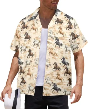 Mens Hawaiian Shirts Short Sleeve Beach Shirts Button-Down Dressy T-Shirts Plus Size Tropical Vacation T-Shirts