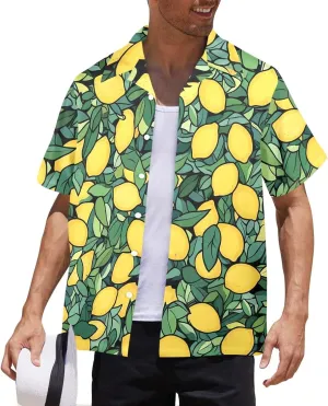 Mens Hawaiian Shirts Short Sleeve Beach Shirts Button-Down Dressy T-Shirts Plus Size Tropical Vacation T-Shirts