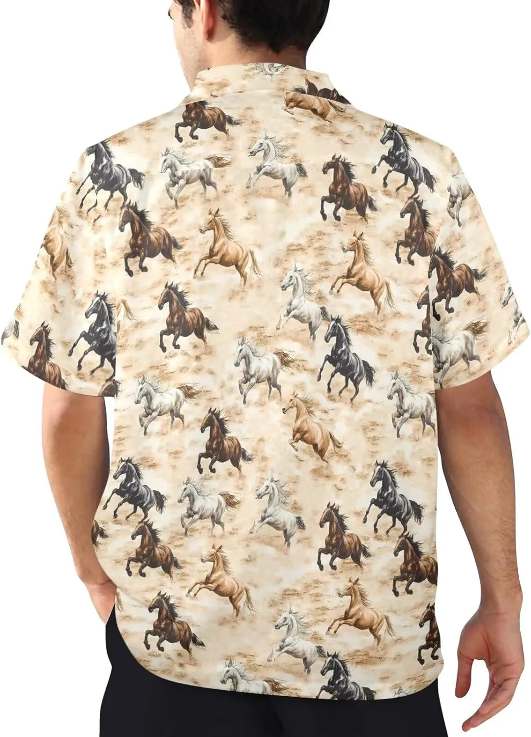 Mens Hawaiian Shirts Short Sleeve Beach Shirts Button-Down Dressy T-Shirts Plus Size Tropical Vacation T-Shirts
