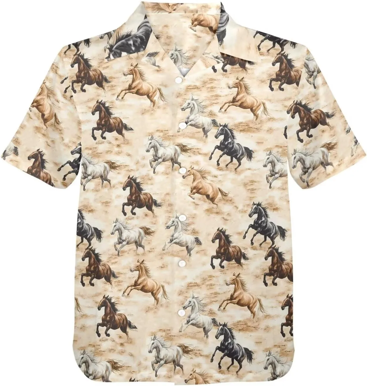 Mens Hawaiian Shirts Short Sleeve Beach Shirts Button-Down Dressy T-Shirts Plus Size Tropical Vacation T-Shirts