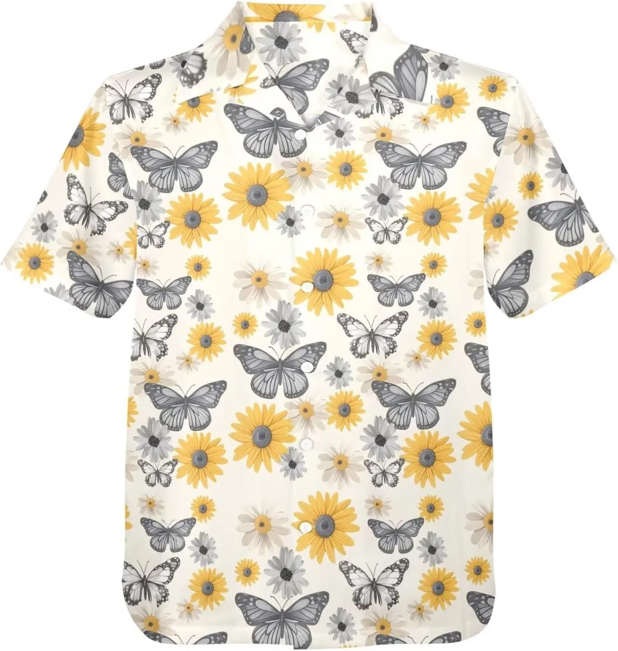 Mens Hawaiian Shirts Short Sleeve Tropical Shirts Button Down Dressy T-Shirts Fashion Beach T-Shirts S-5XL