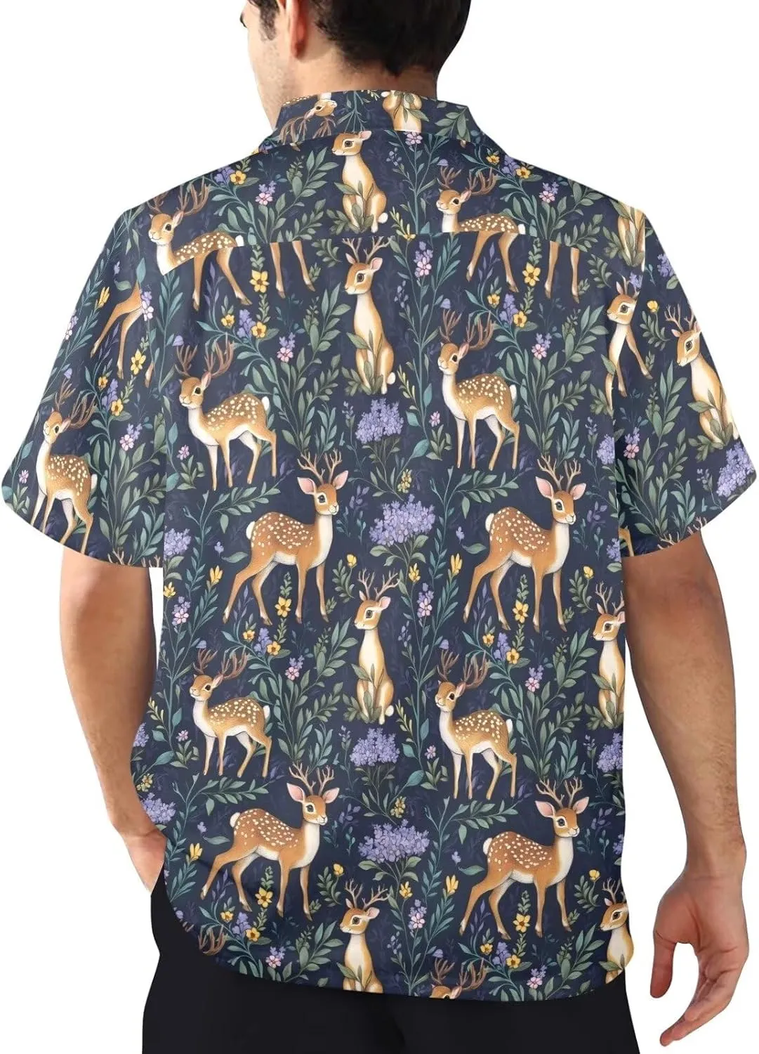 Mens Hawaiian Shirts Short Sleeve Tropical Shirts Button Down Dressy T-Shirts Fashion Beach T-Shirts S-5XL