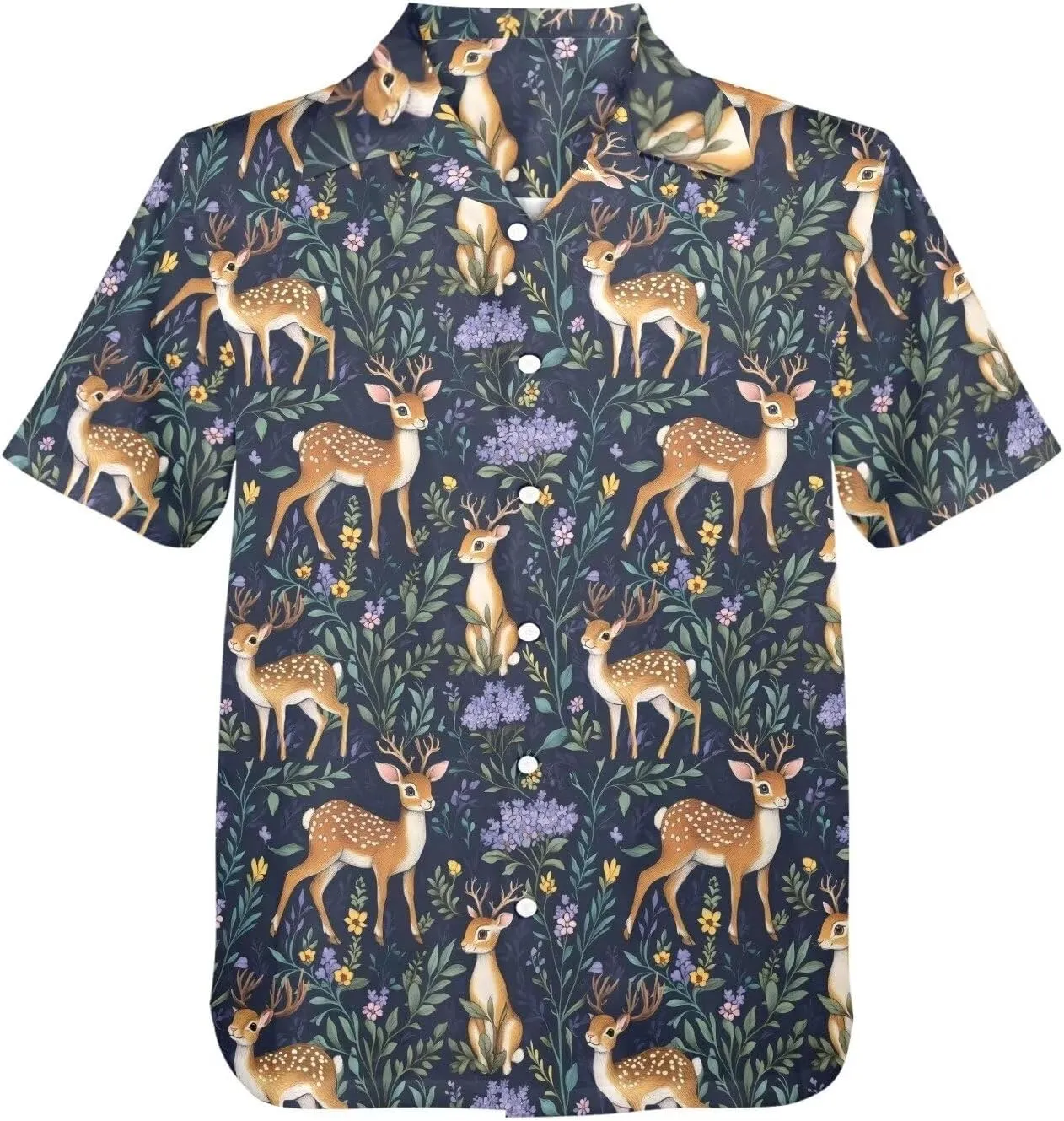 Mens Hawaiian Shirts Short Sleeve Tropical Shirts Button Down Dressy T-Shirts Fashion Beach T-Shirts S-5XL