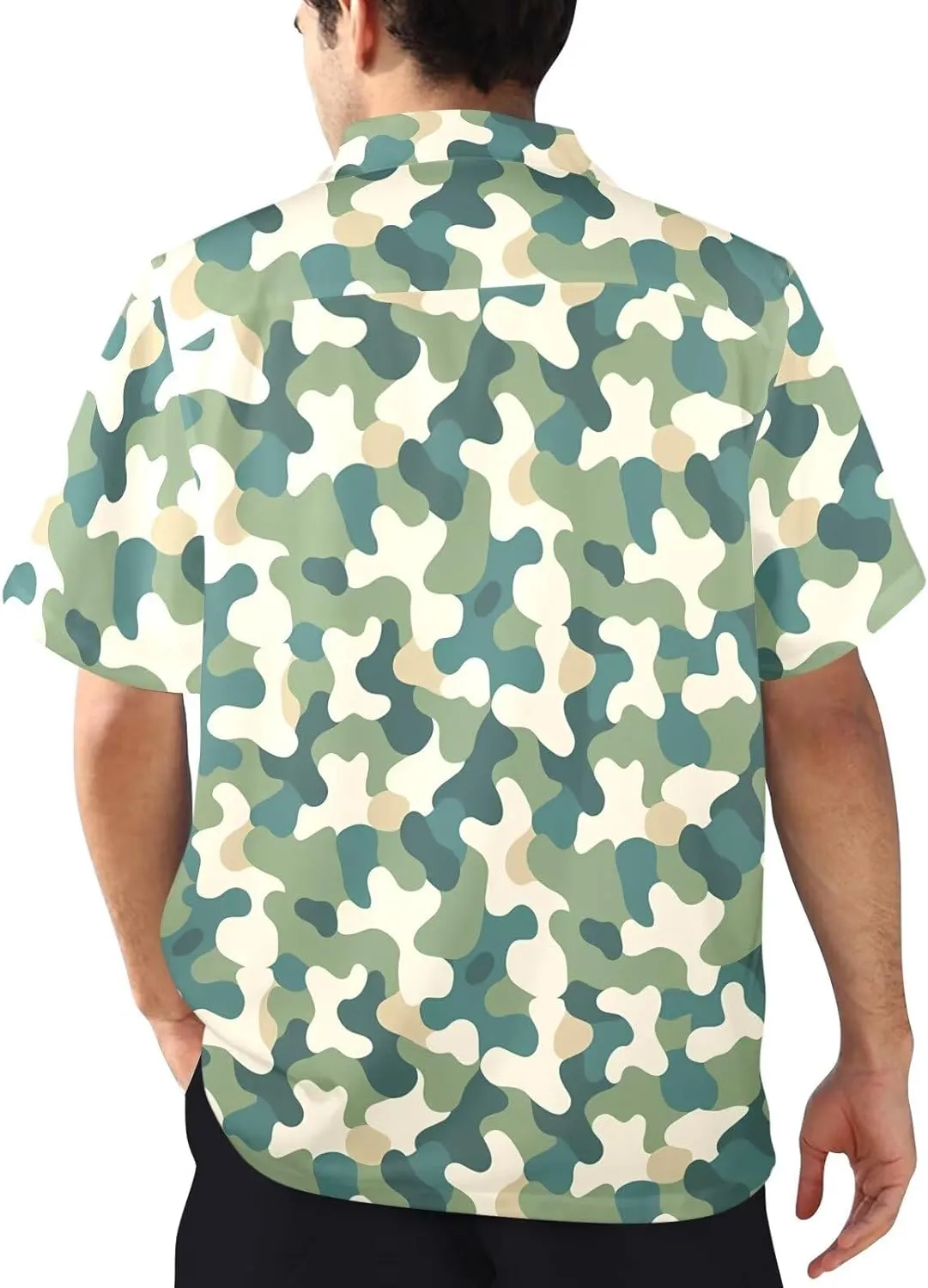 Mens Hawaiian Shirts Short Sleeve Tropical Shirts Button Down Dressy T-Shirts Fashion Beach T-Shirts S-5XL