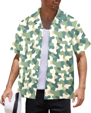 Mens Hawaiian Shirts Short Sleeve Tropical Shirts Button Down Dressy T-Shirts Fashion Beach T-Shirts S-5XL