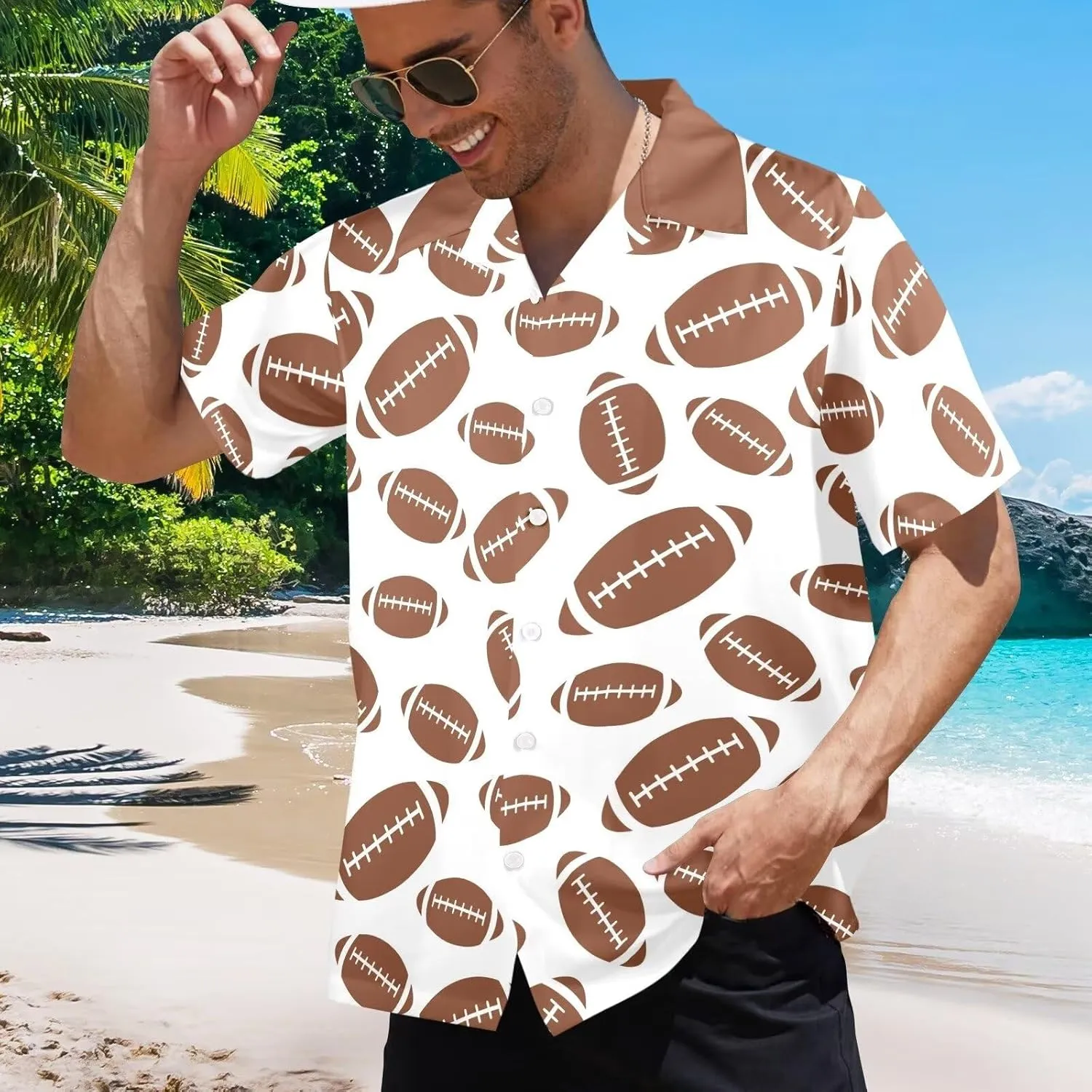 Mens Hawaiian Shirts Short Sleeve Tropical Shirts Button Down Dressy T-Shirts Fashion Beach T-Shirts S-5XL