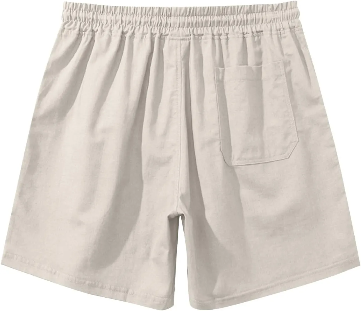 Men's Linen Shorts Casual Cotton Lightweight Elastic Waist Drawstring 2025 Summer Shorts with Pockets
