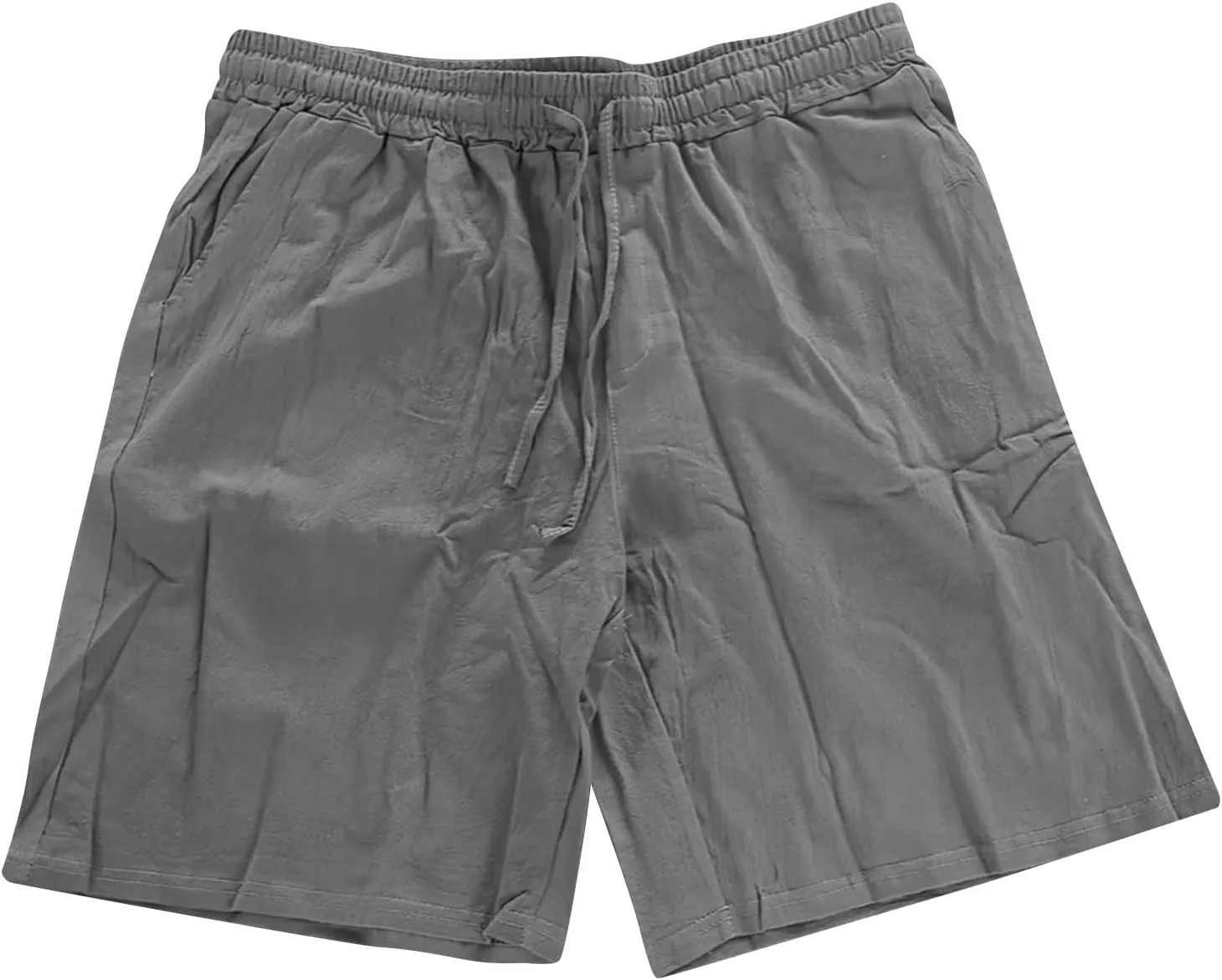 Men's Linen Shorts Casual Elastic Waist Drawstring 2025 Summer Beach Shorts