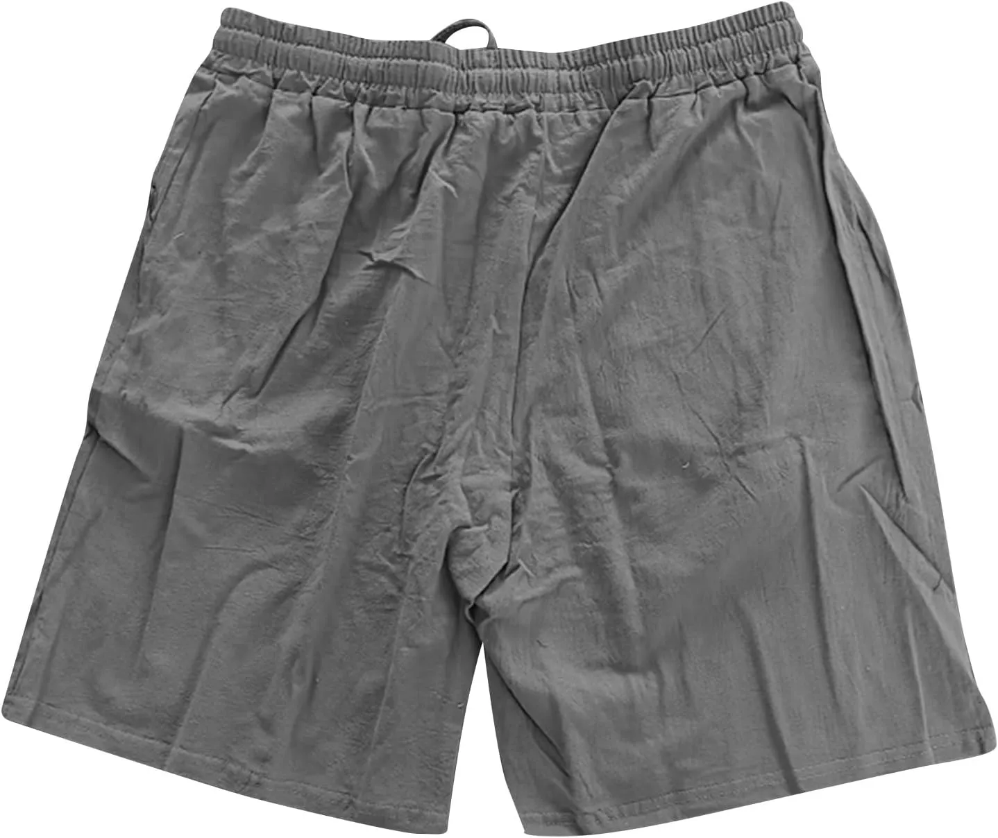 Men's Linen Shorts Casual Elastic Waist Drawstring 2025 Summer Beach Shorts