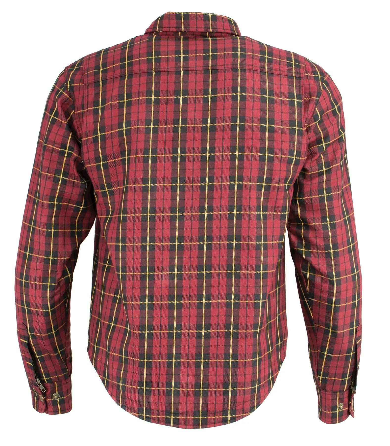 Milwaukee Leather MPM1632  Men's Armored Checkered Flannel Biker Shirt w/ Aramid® by DuPont™ Fibers