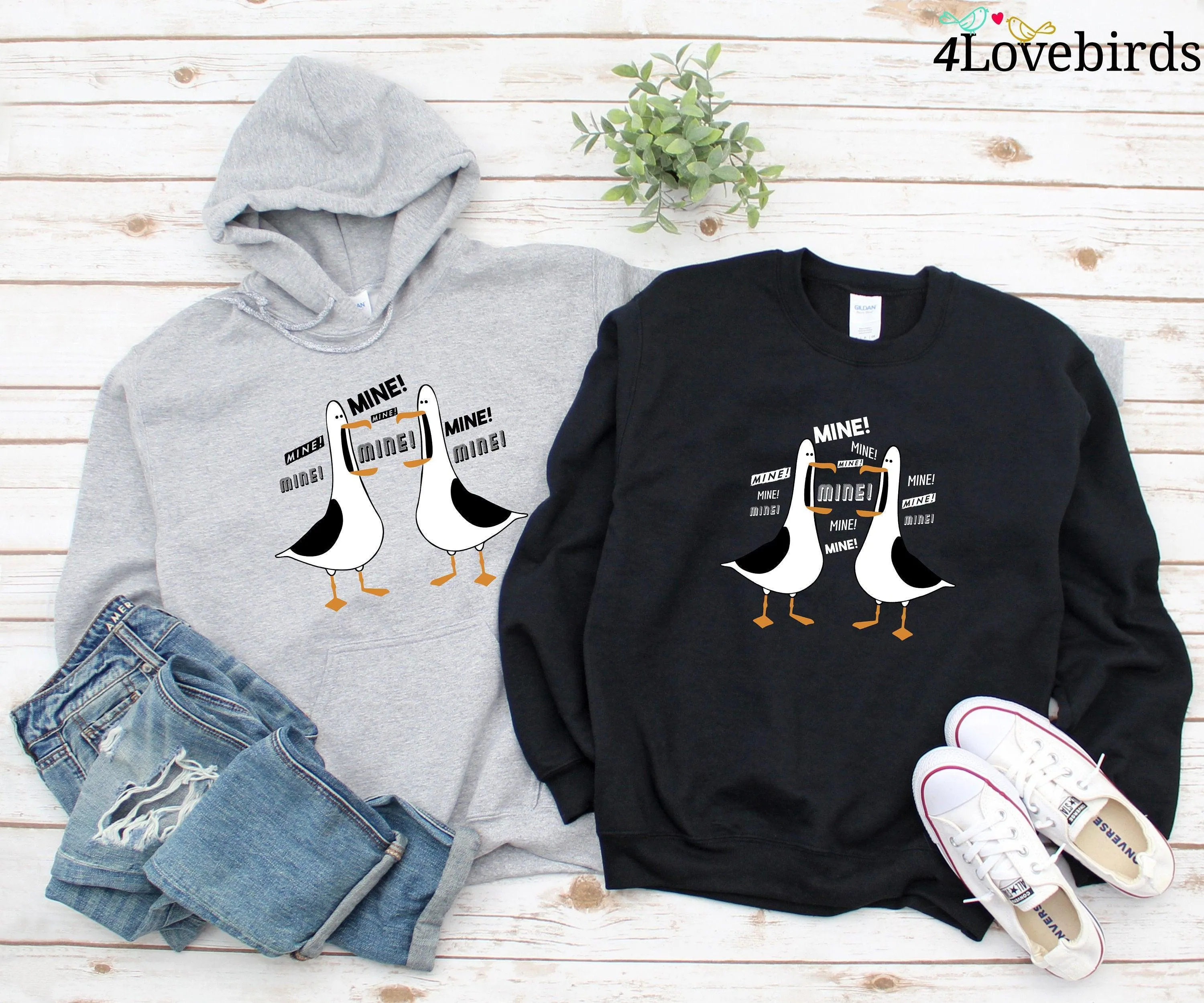 Mine Mine Matching Hoodie, his and hers, mr and mrs, wine shirt, couples, Nemo, matching shirts, funny shirt, vacation shirts