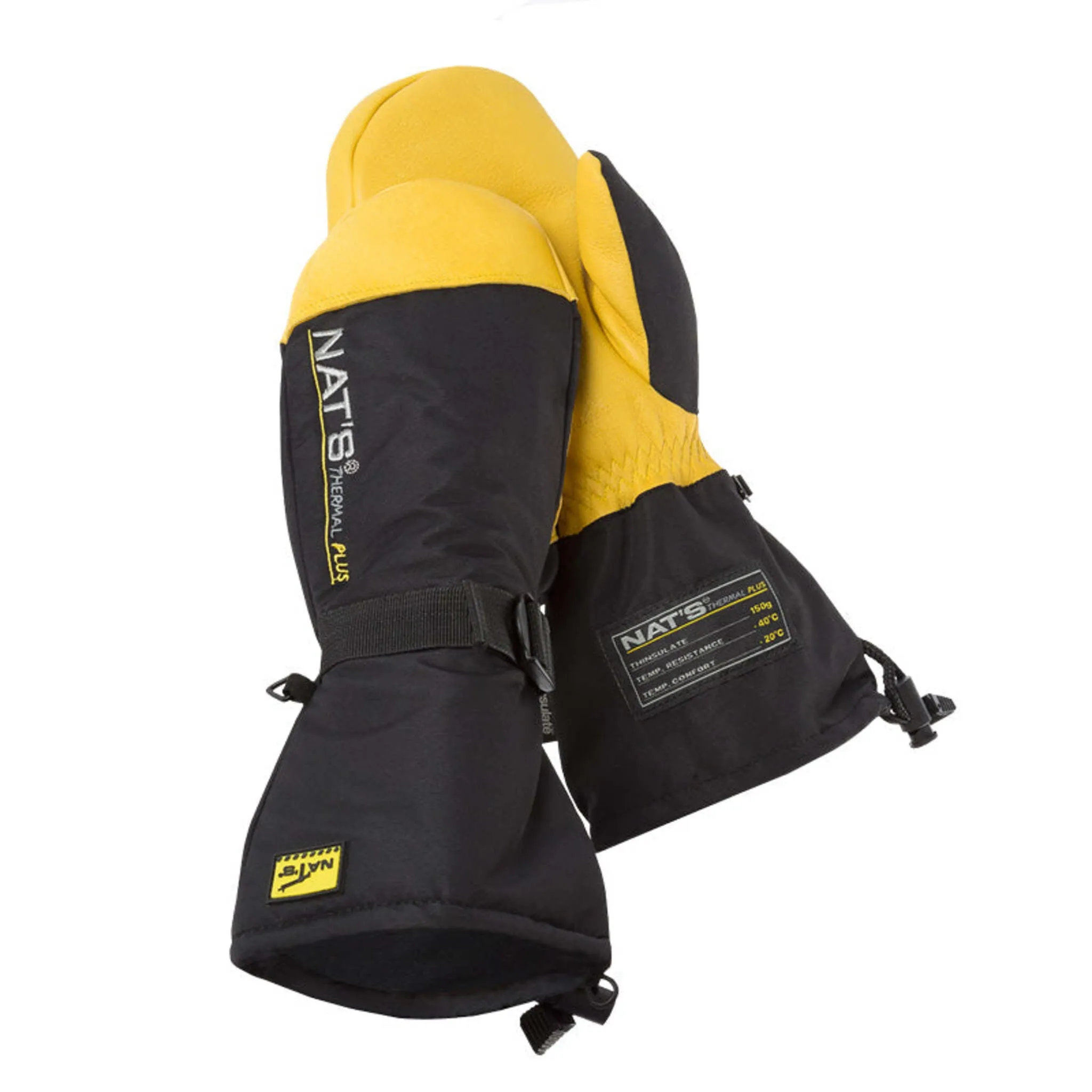 Nats WK985 Poly/Deerskin Insulated Work Mitts, Deerskin Palm, Adjustable Fit, 50% Primaloft® Insulation, Durable Polyester Shell, -40°F Rated | Sizes M-2XL