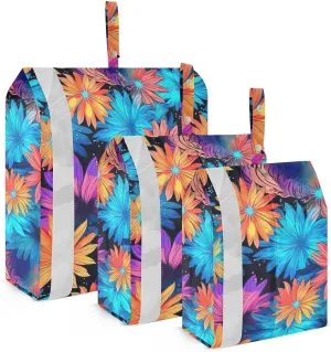 Orange Sunflowers Flowers Packing Cubes for Travel 3 Set Packing Bags Suitcase Organizer Bags for Easy Packing