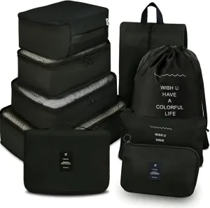 Packing Cubes for Travel, PACTIVE 9 Set Luggage Organizers with Toiletry Bag, Shoe Bag, Electronics Bag, Compression Cells, Travel Accessories Essentials
