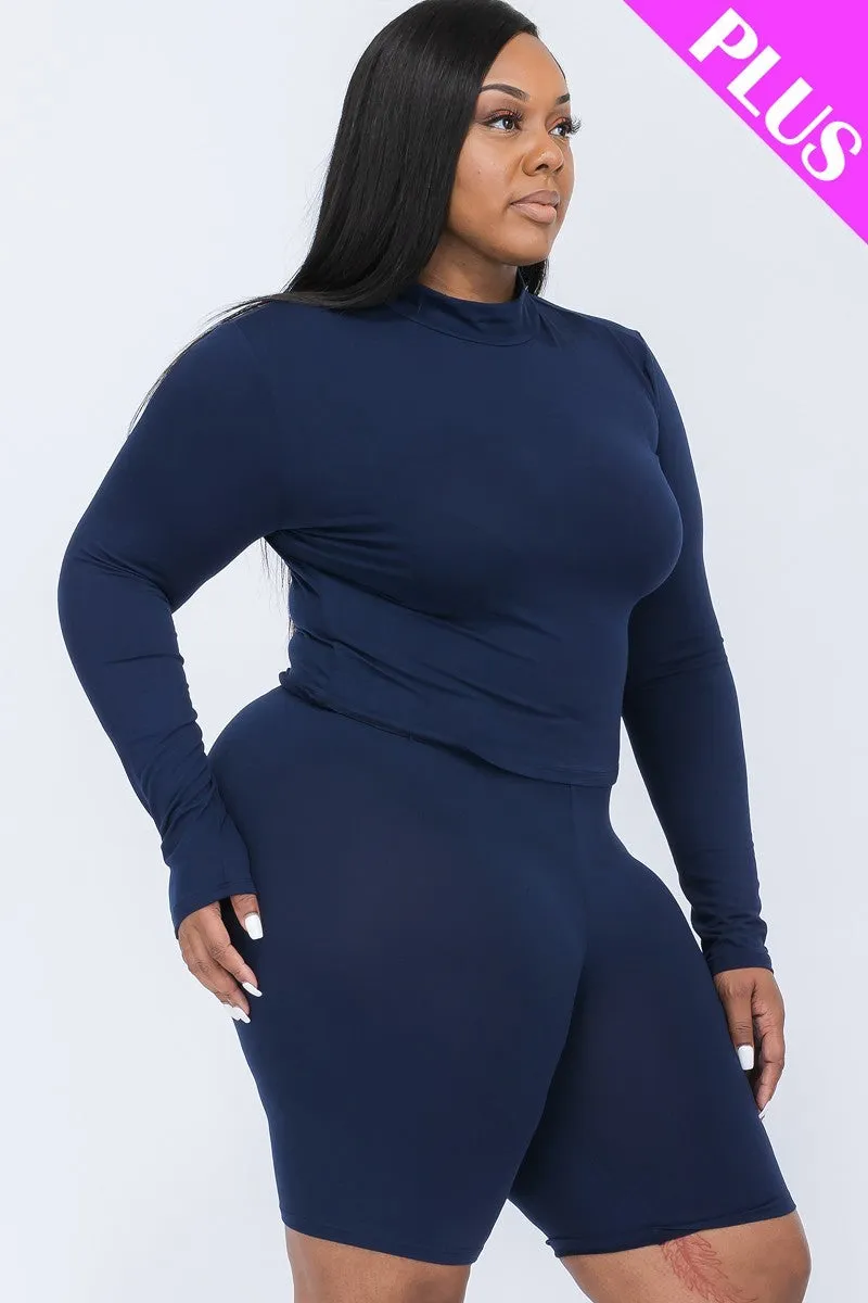 Plus Butter Soft Top & Biker Shorts Set (12 Colors)