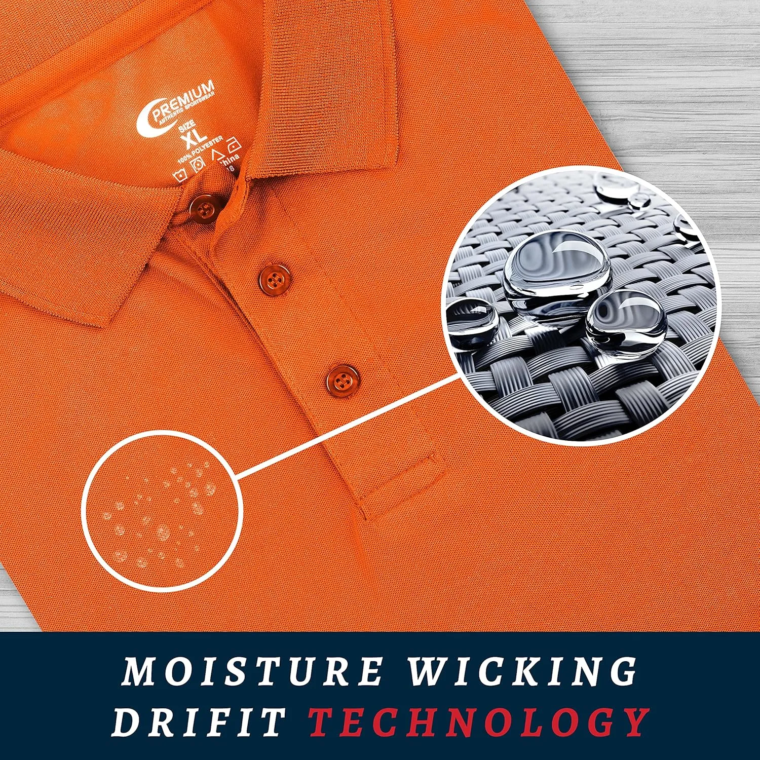 Premium Wear Men's High Moisture Wicking Polo T Shirts