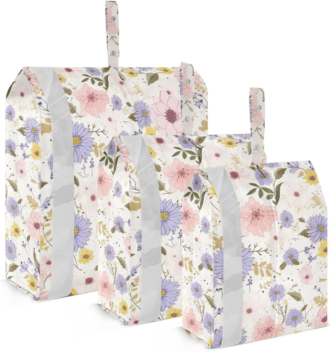 Purple Daisy Flowers Packing Cubes for Travel 3 Set Packing Cubes Large Suitcase Organizer Bags for Easy Packing