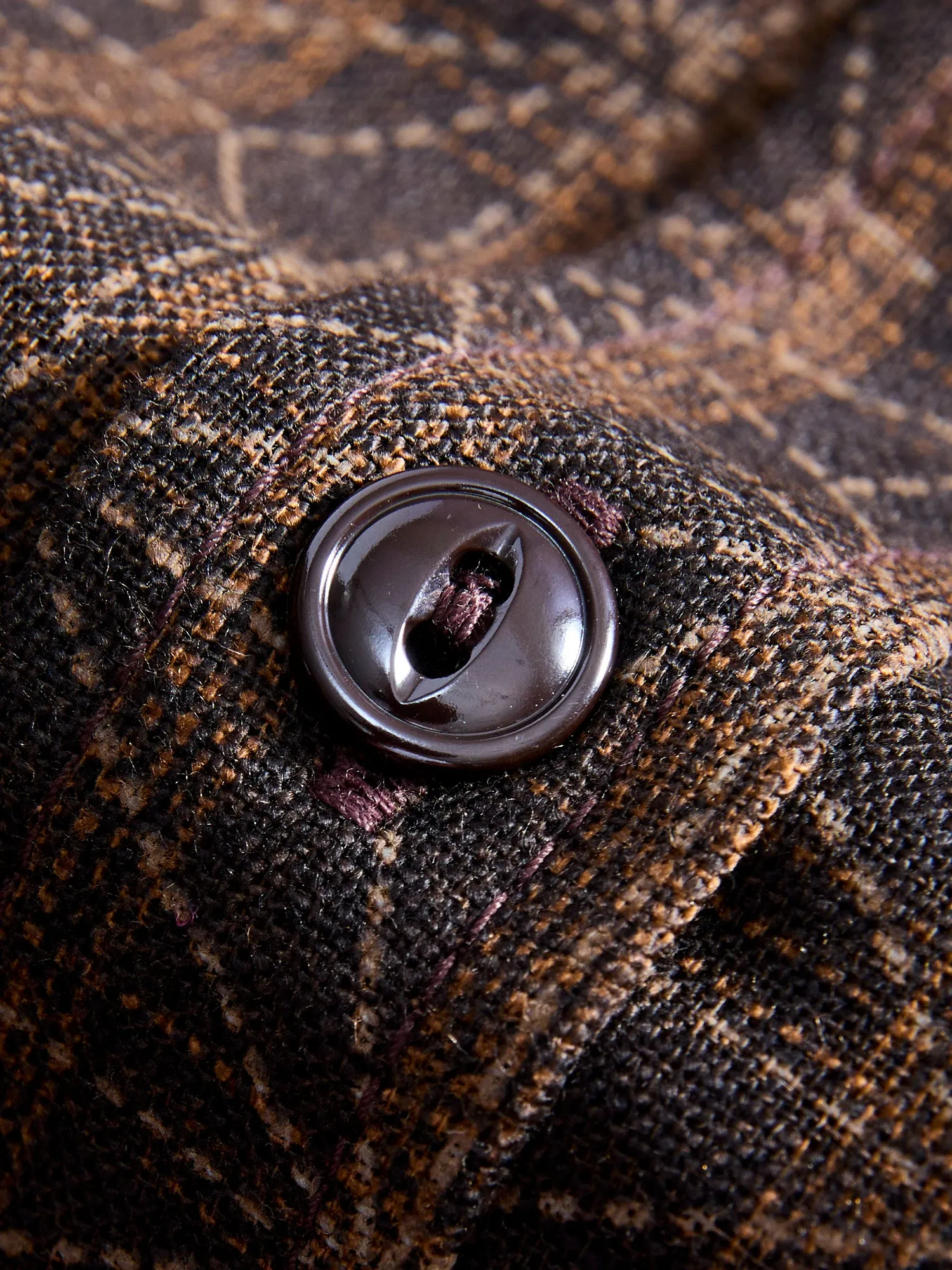 "Asanoha Star" Oxford Shirt in Brown