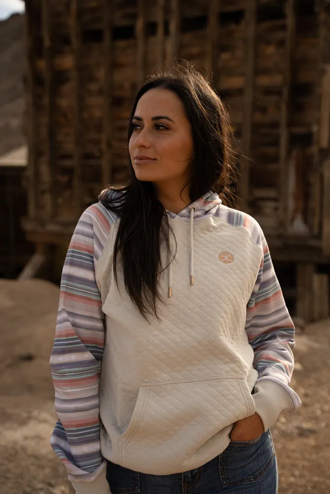"Summit" Cream/Serape w/Quilted Pattern Hoody