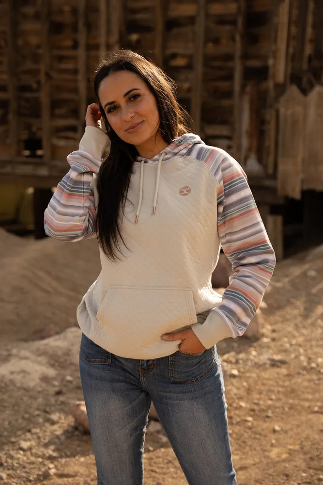 "Summit" Cream/Serape w/Quilted Pattern Hoody