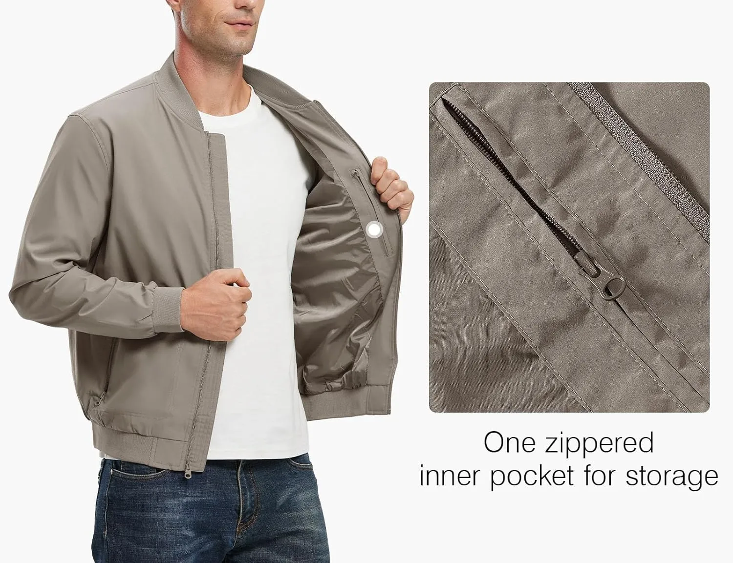 Rdruko Men's Lightweight Bomber Jacket Causal Fashion Stylish Windbreaker Light Jacket