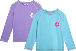 Real Love Girls' Rash Guard Shirts - 2 Piece Quick Dry Crew Neck Long Sleeve Swimming Shirts for Girls (Sizes: 2T-16)